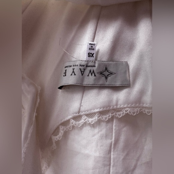 WAYF White Lace Trim Corset Bodice Midi Dress Romantic Fit & Flare XS - Picture 5 of 13